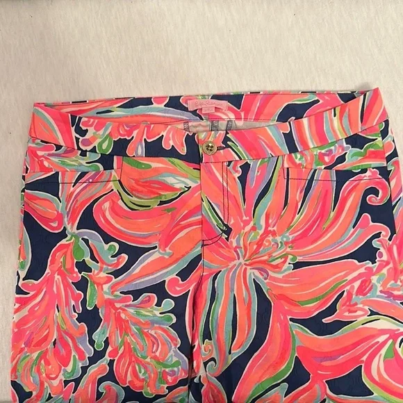 Lilly Pulitzer Kelly Ankle Pants in Resort Navy Banana Flambe Women’s Sz 8 - Picture 5 of 12